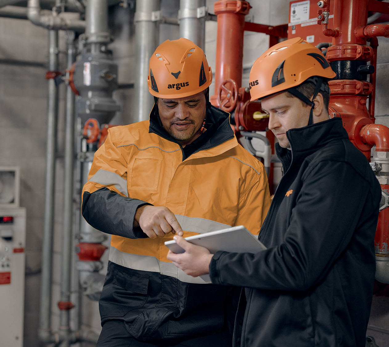 Argus Fire Protection Staff, Conducting Inspection